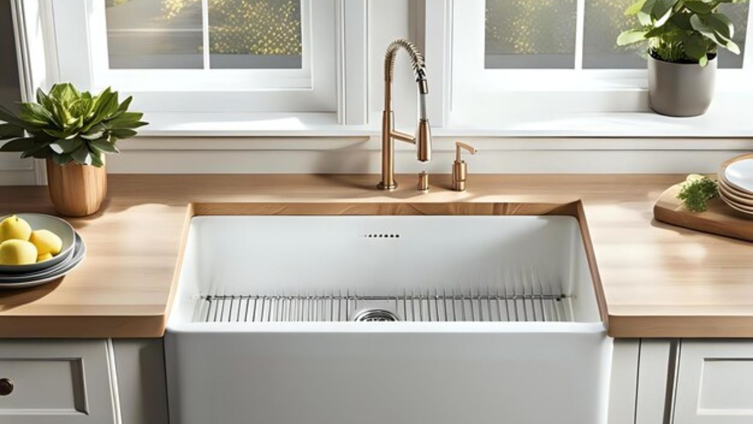 Modern Kitchen Sink with Drainboard