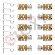 2 Line Aluminium Curtain Bracket with Support(Mustard)
