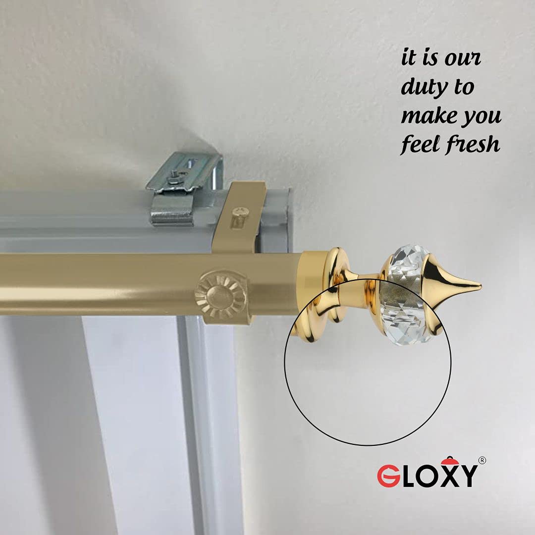 Gold Single Diamond Aluminium Curtain Bracket with Support