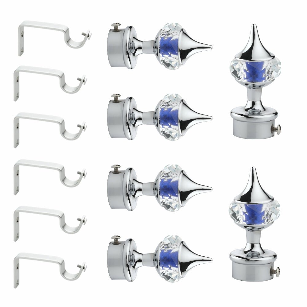 Blue Single Diamond Aluminium Curtain Bracket with Support