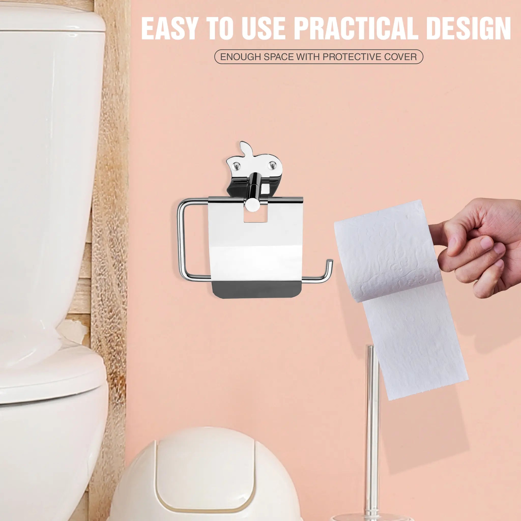 Gloxy Apple Shape Sainless Steel 304 Grade Chrome Finish Toilet Paper Holder