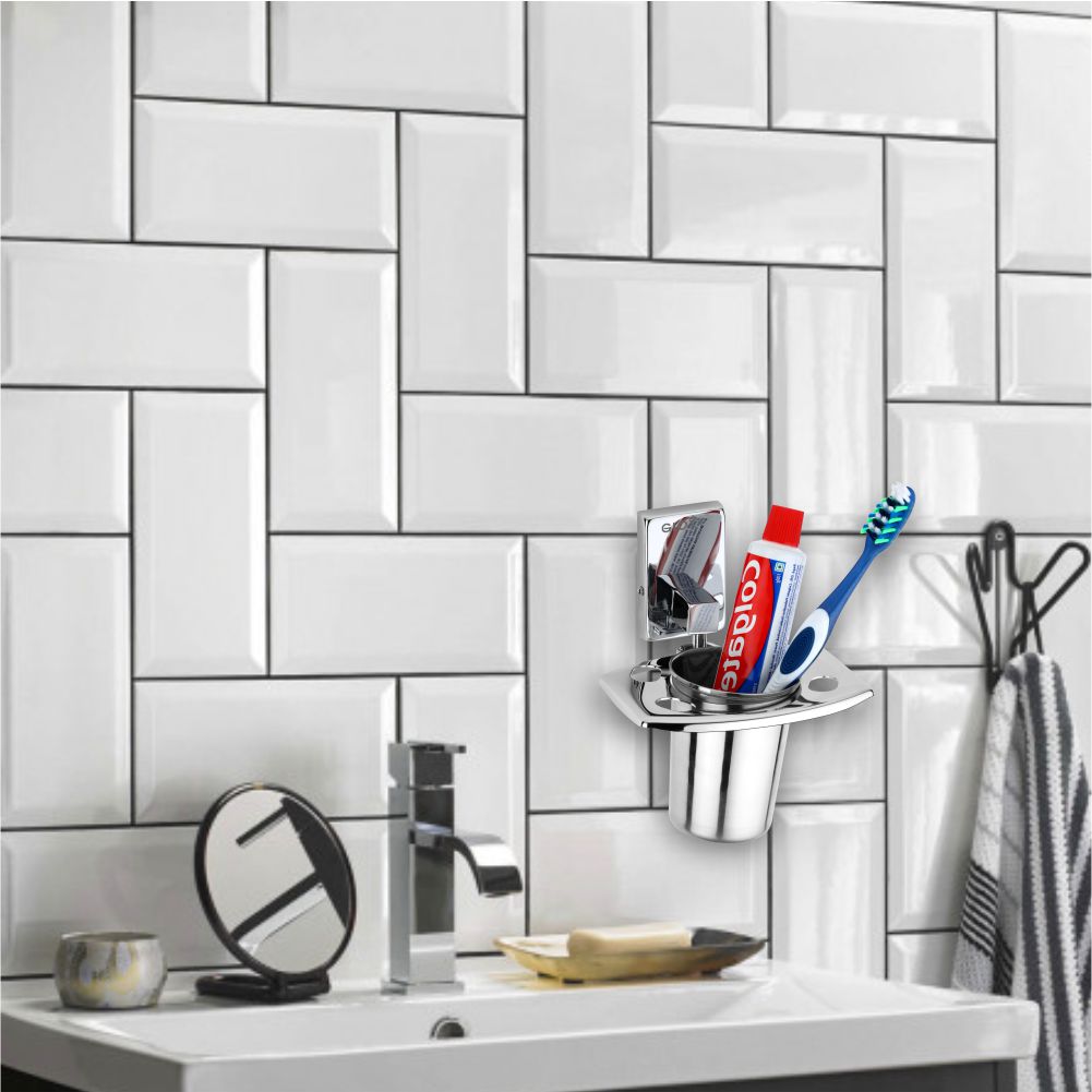Square Shape Stainless Steel Toothbrush Holder