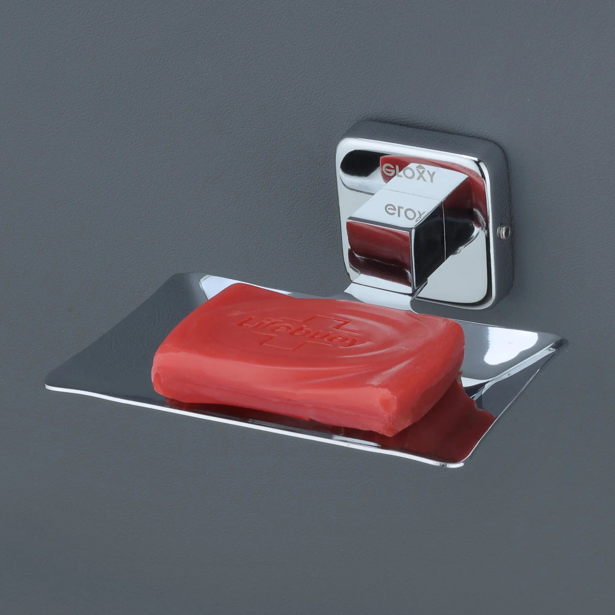 Stainless Steel Square Shape Single Soap Holder- by GLOXY®