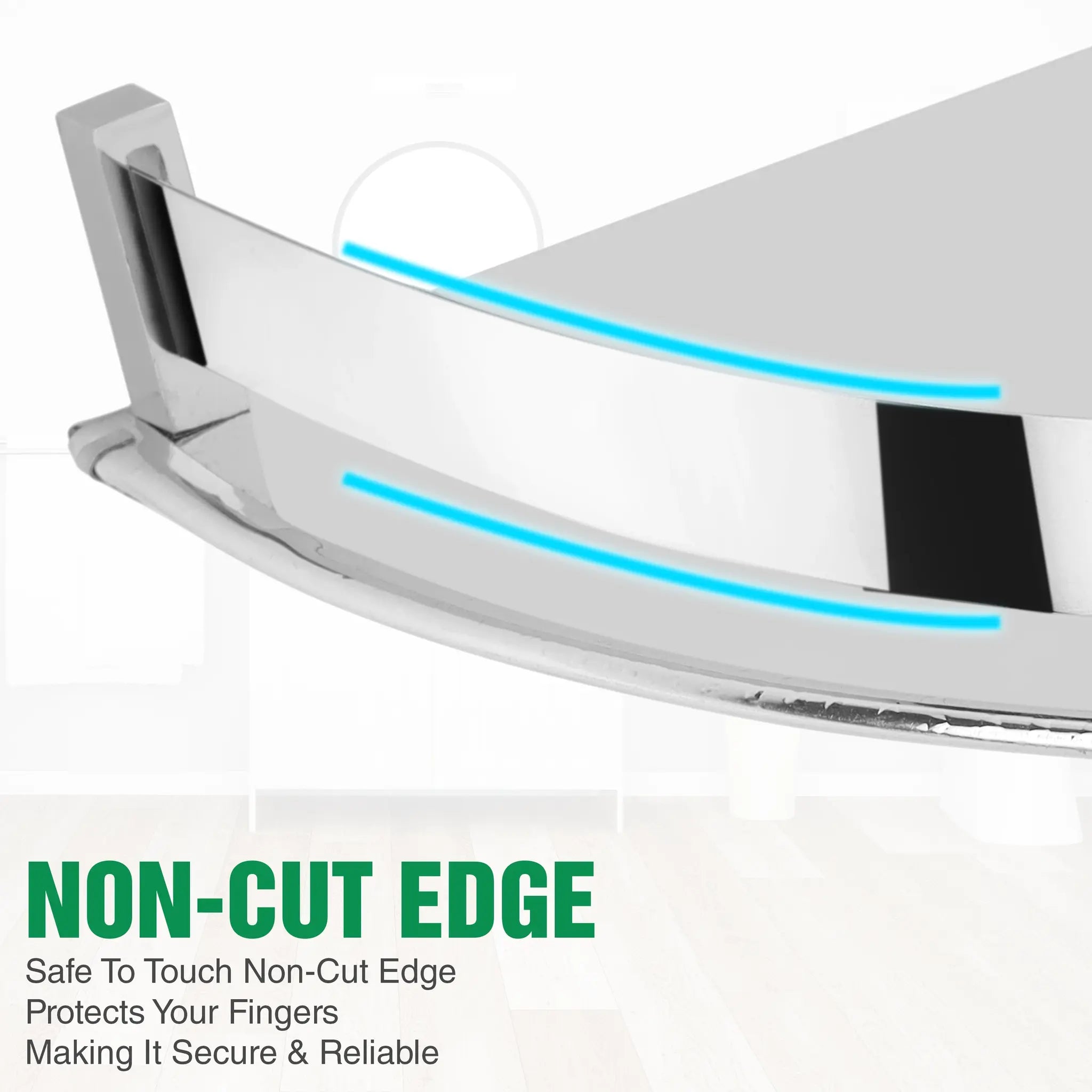 Gloxy Stainless Steel 1-Layer Chrome Finish Bathroom Corner Shelf