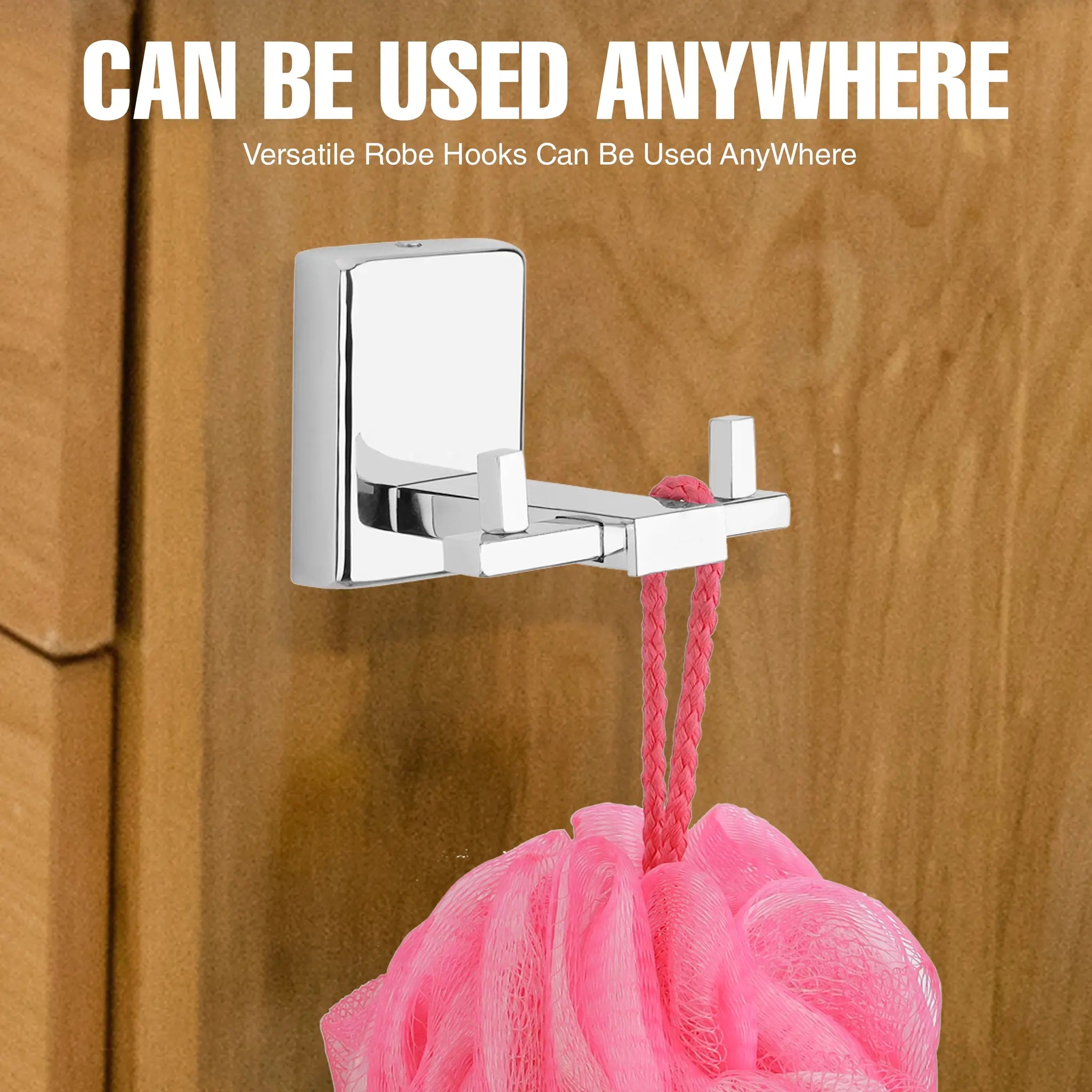 Stainless Steel SS202 Robe Hooks (Silver)-by GLOXY®