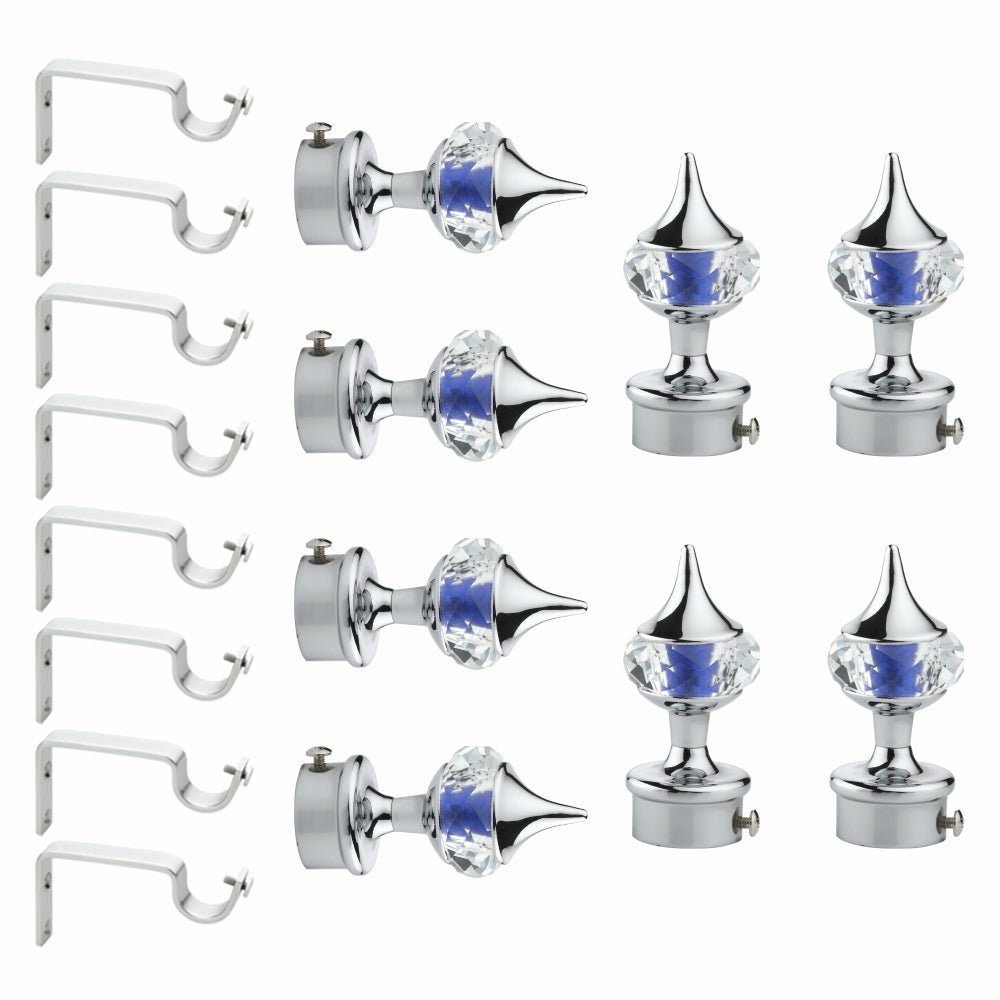 Blue Single Diamond Aluminium Curtain Bracket with Support