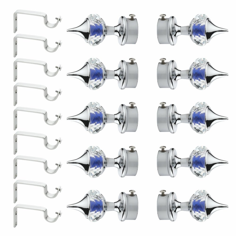 Blue Single Diamond Aluminium Curtain Bracket with Support