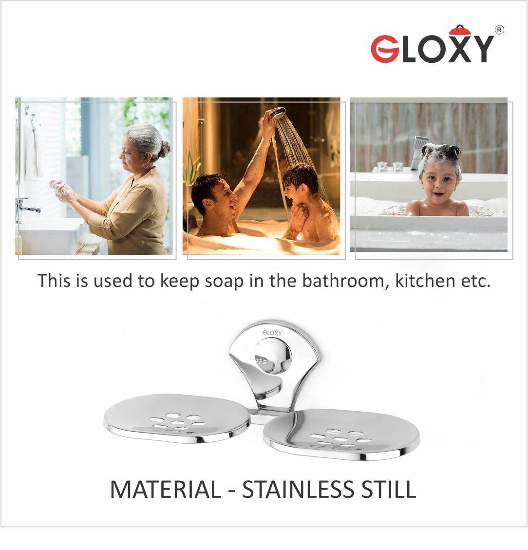 Flower Stainless Steel Double Soap Holder