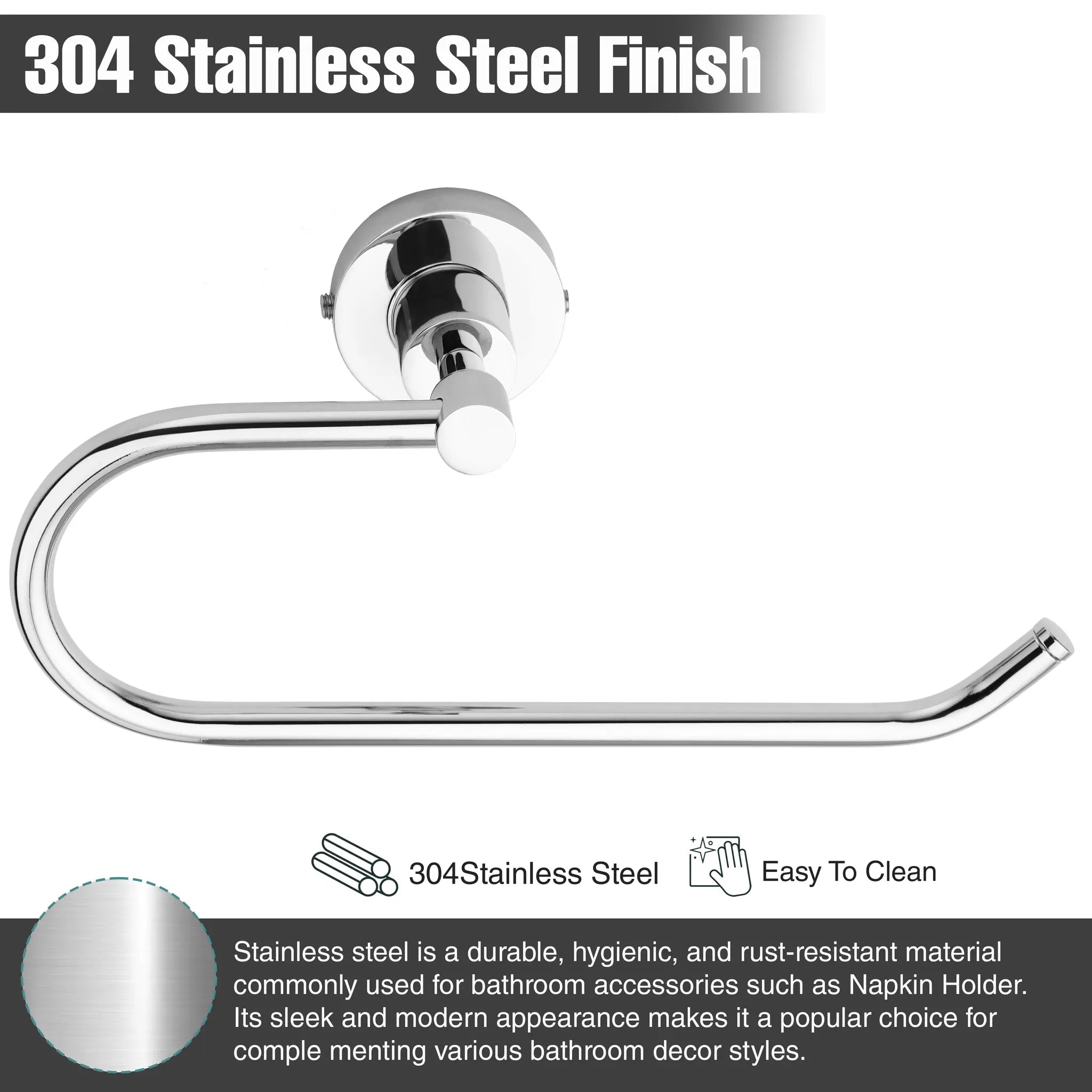 Gloxy Care Shape Stainless Steel Chrome Finsih Napkin Ring