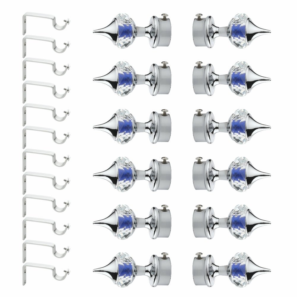 Blue Single Diamond Aluminium Curtain Bracket with Support
