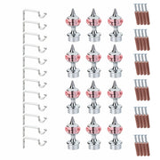 Single Diamond Aluminium Curtain Bracket with Support(Silver Mix Pink)-by GLOXY®