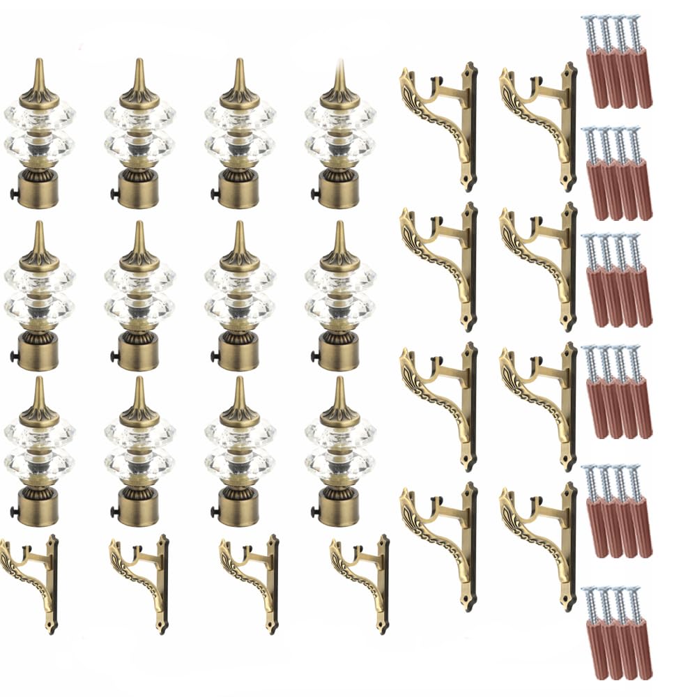 Double Diamond Aluminium Curtain Bracket with Jagguar Support(Antique)-by GLOXY®