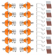 GLOXY Manjira Shape Stainless Steel & ABS Curtain Bracket Parda Holder with Support 1 Inch Rod Pocket Finials Designer Door and Window Rod Support Fittings, Curtain Rod Holder (Copy)