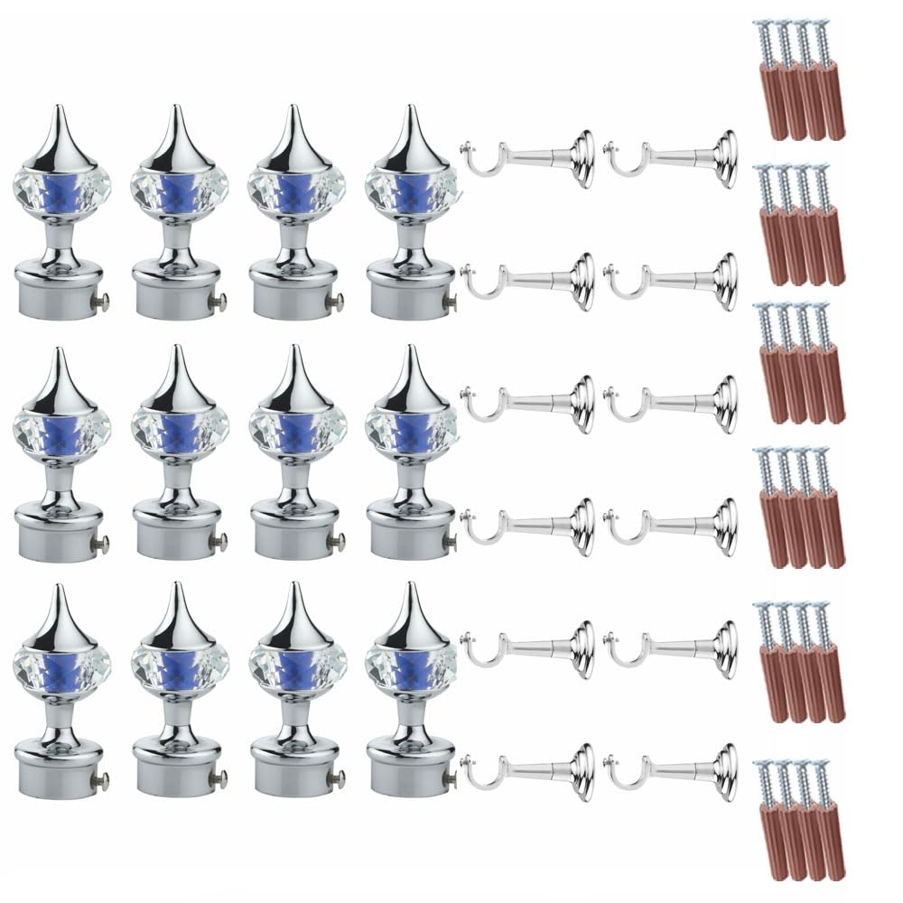 Single Diamond Aluminium Curtain Bracket with L Support(Blue)-by GLOXY®