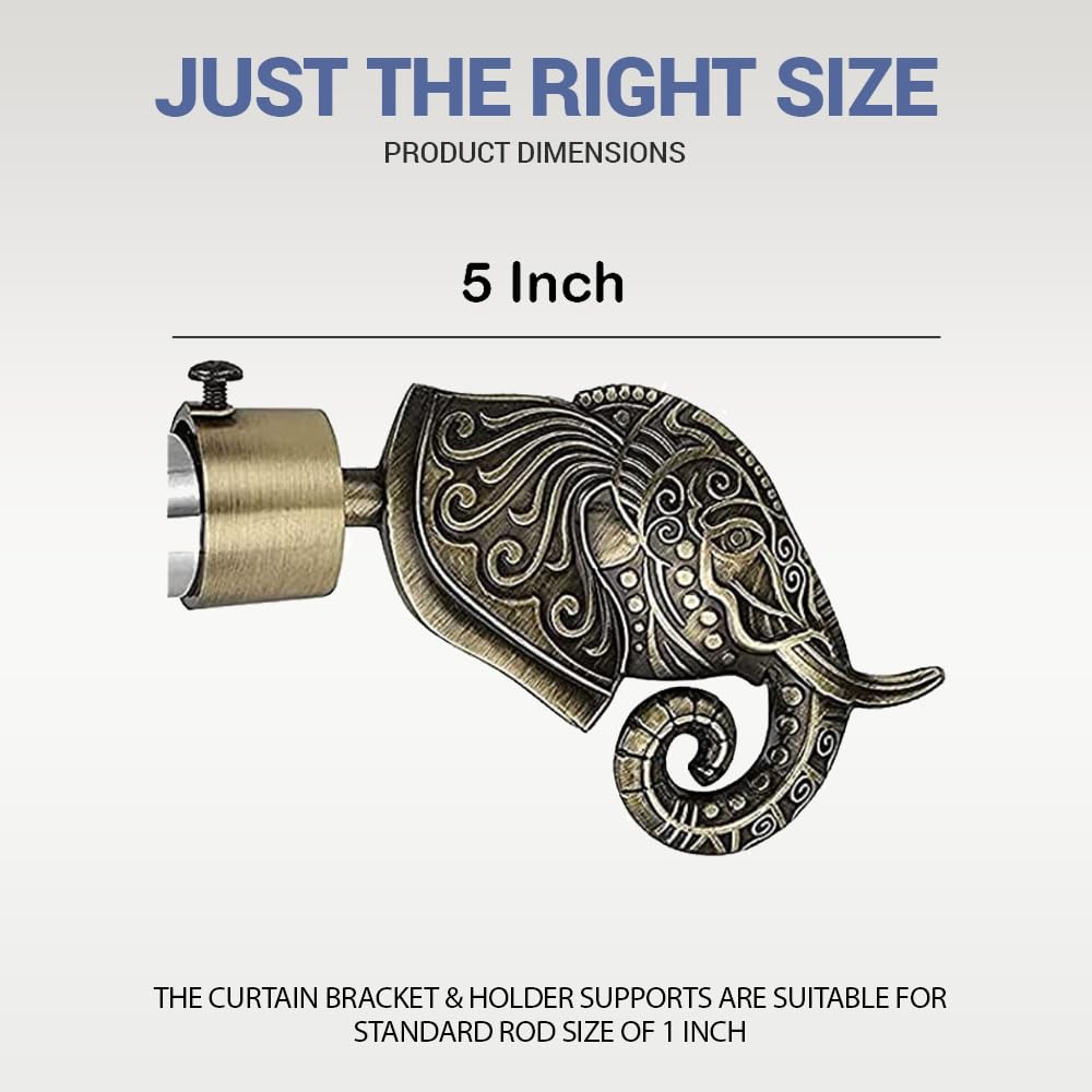 Rajwada Royal Aluminium Curtain Bracket with Fitting Accessories (Antique)-by GLOXY®