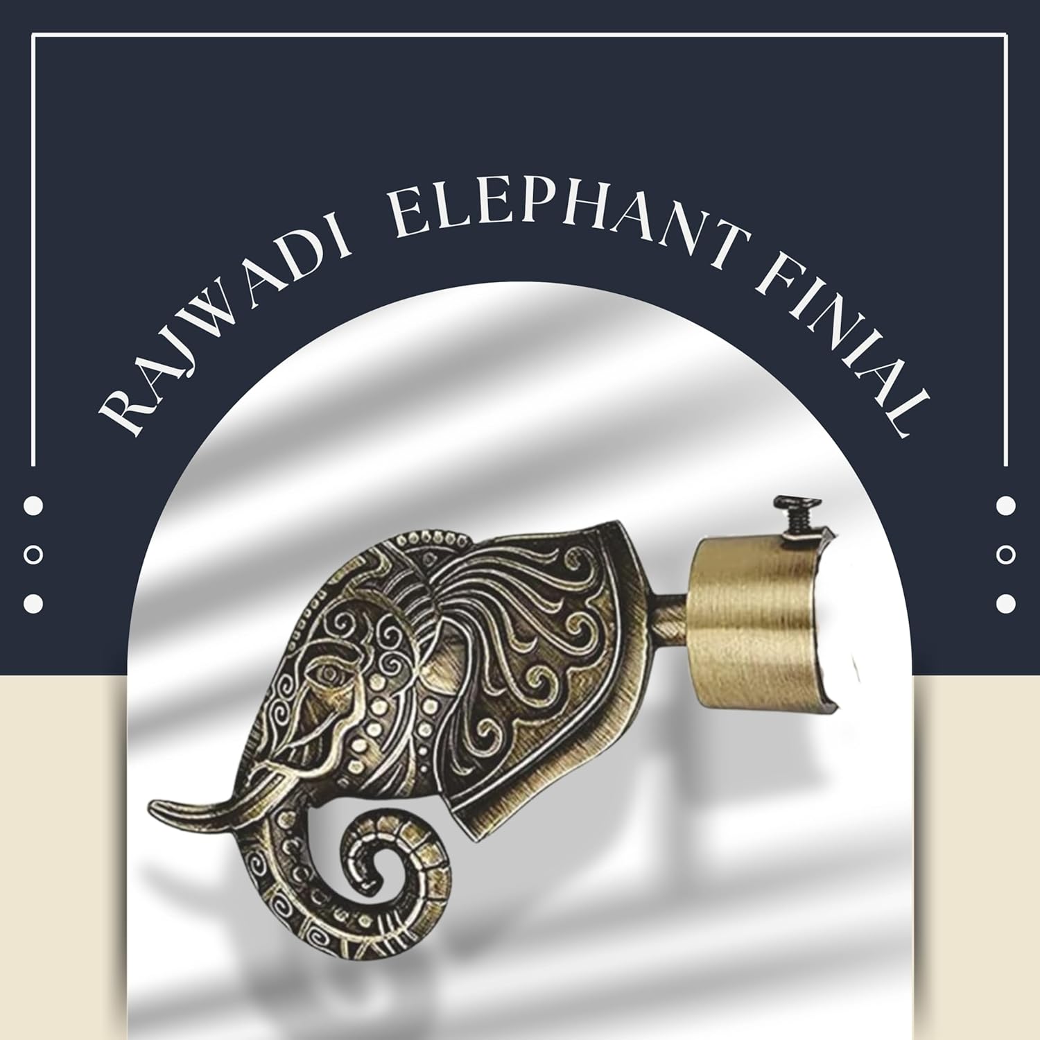 Rajwada Royal Aluminium Curtain Bracket with Talwar Support (Antique)-by GLOXY®