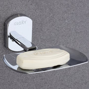 Gloxy Rectangular Shape Stainless Steel 202 Grade Chrome Finish Single Soap Holder