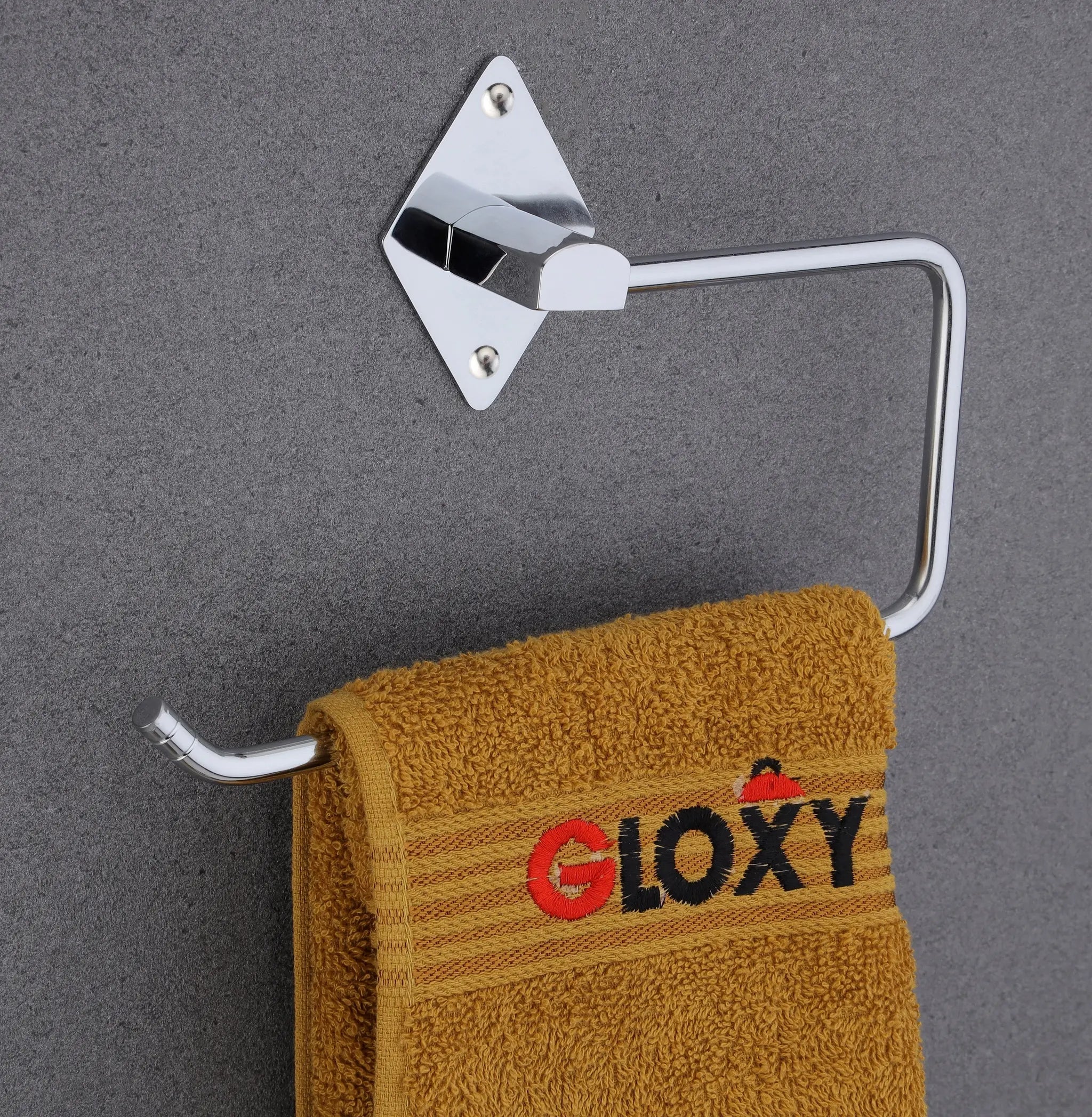 Gloxy Rhombus Shape Stainless Steel Chrome Finsih Napkin Ring