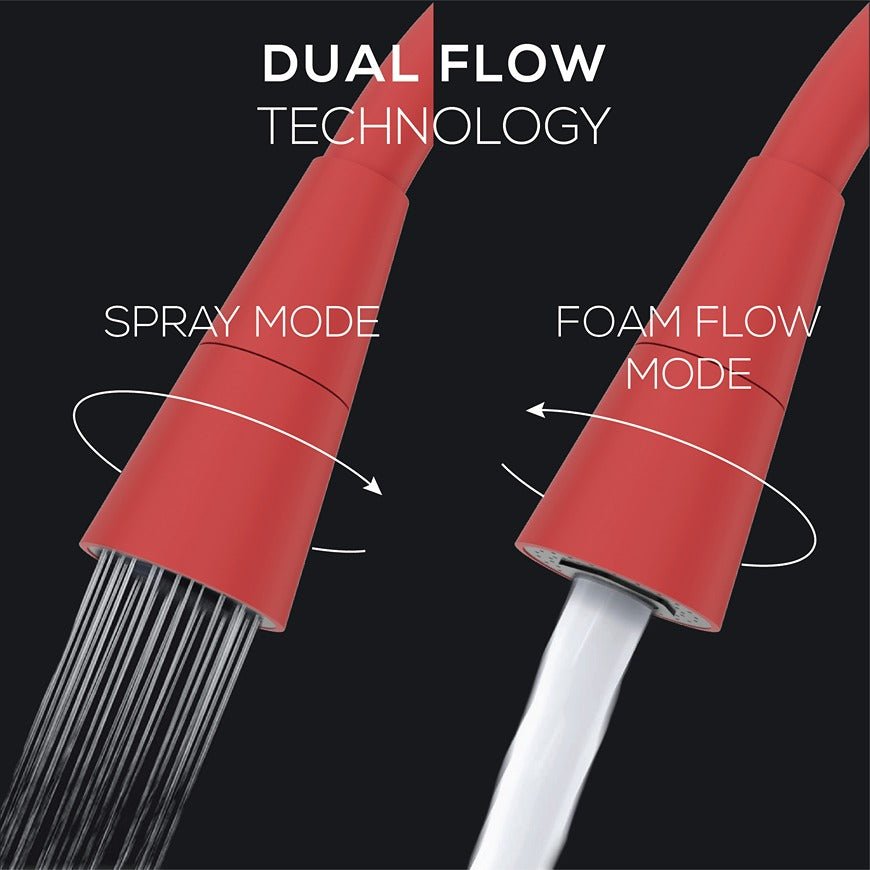 Gloxy Imperial Series Dual Flow Brass Wall Mount 360° Flexible Swivel Faucet-Red Finish