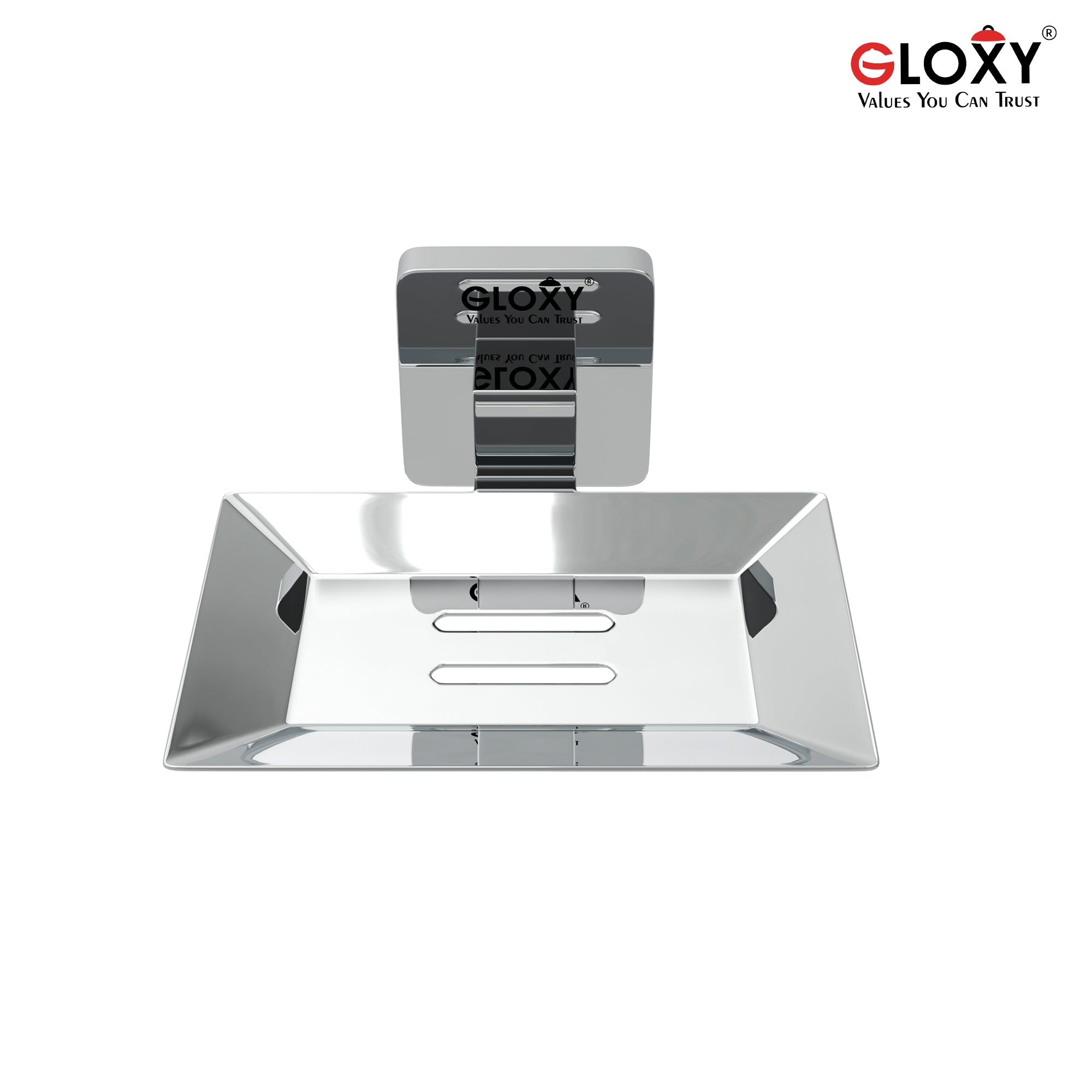 Stainless Steel Square Shape Single Soap Holder- by GLOXY®