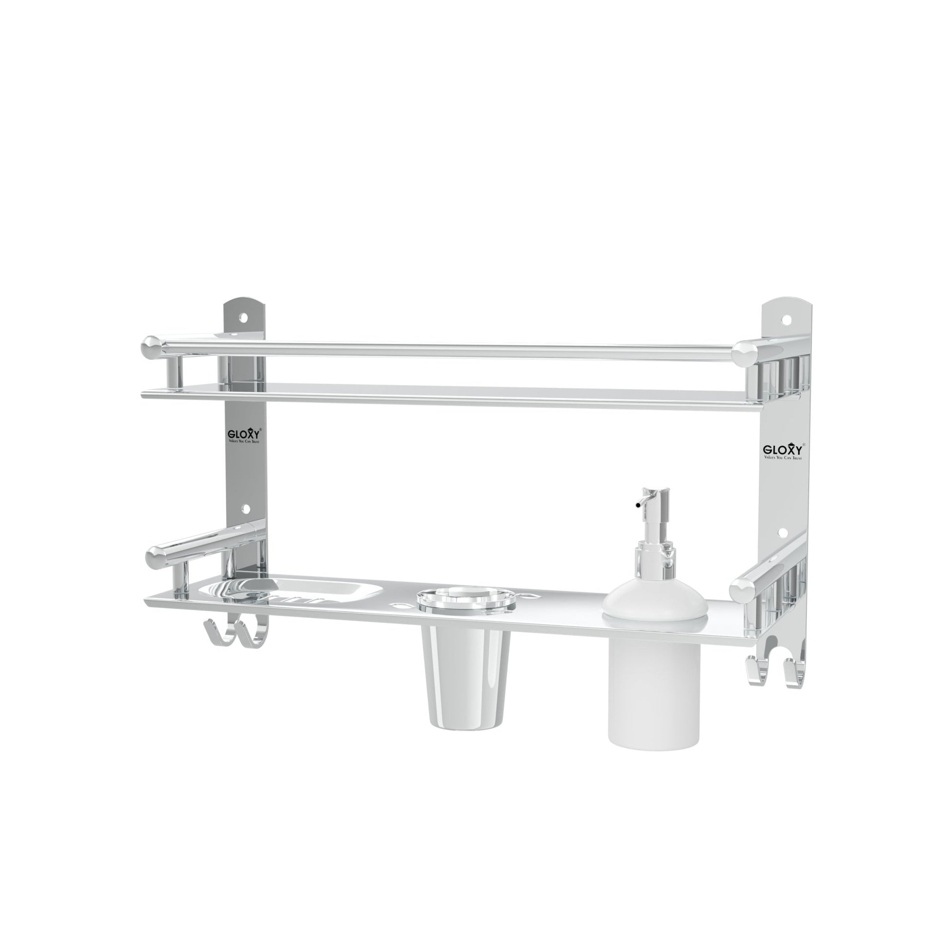 6-in-1 Stainless Steel Bathroom Shelf Set