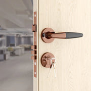 Gloxy Royal Series Rose Gold Finish Mortise Main Door Key Lock With Handle