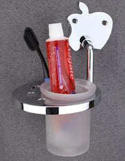 Apple Design Silver Stainless Steel Toothbrush Holder - Gloxy