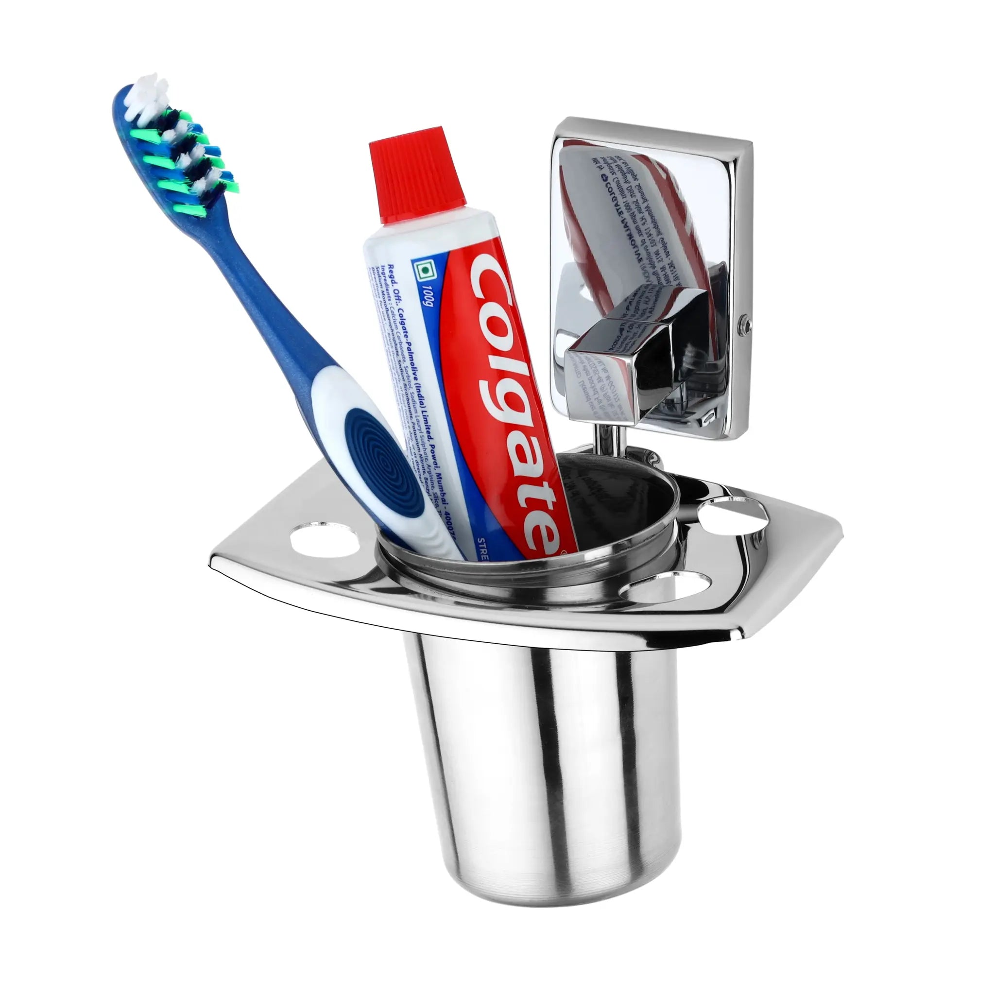 Gloxy Squar Shape Stainless Steel Chrome Finish Tumbler Holder