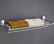 Gloxy Round Shape Stainless Steel Chrome Finsih Towel Rack with Towel Hanger-24 Inch