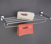 Gloxy Jeta Shape Stainless Steel Chrome Finsih Towel Rack with Towel Hanger-24 Inch