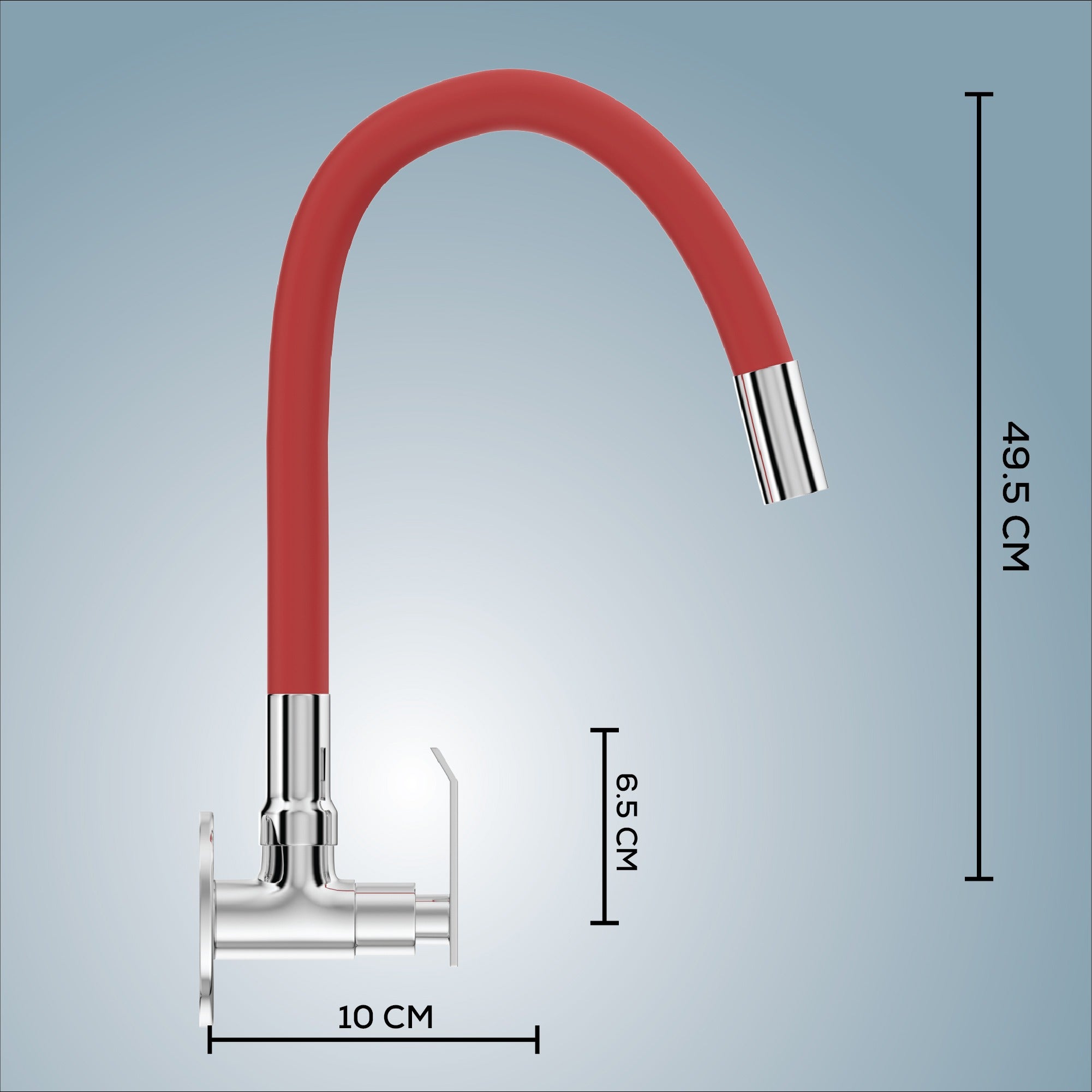Gloxy Imperial Series Singel Flow Brass Wall Mount 360° Flexible Swivel Faucet – Red Finish