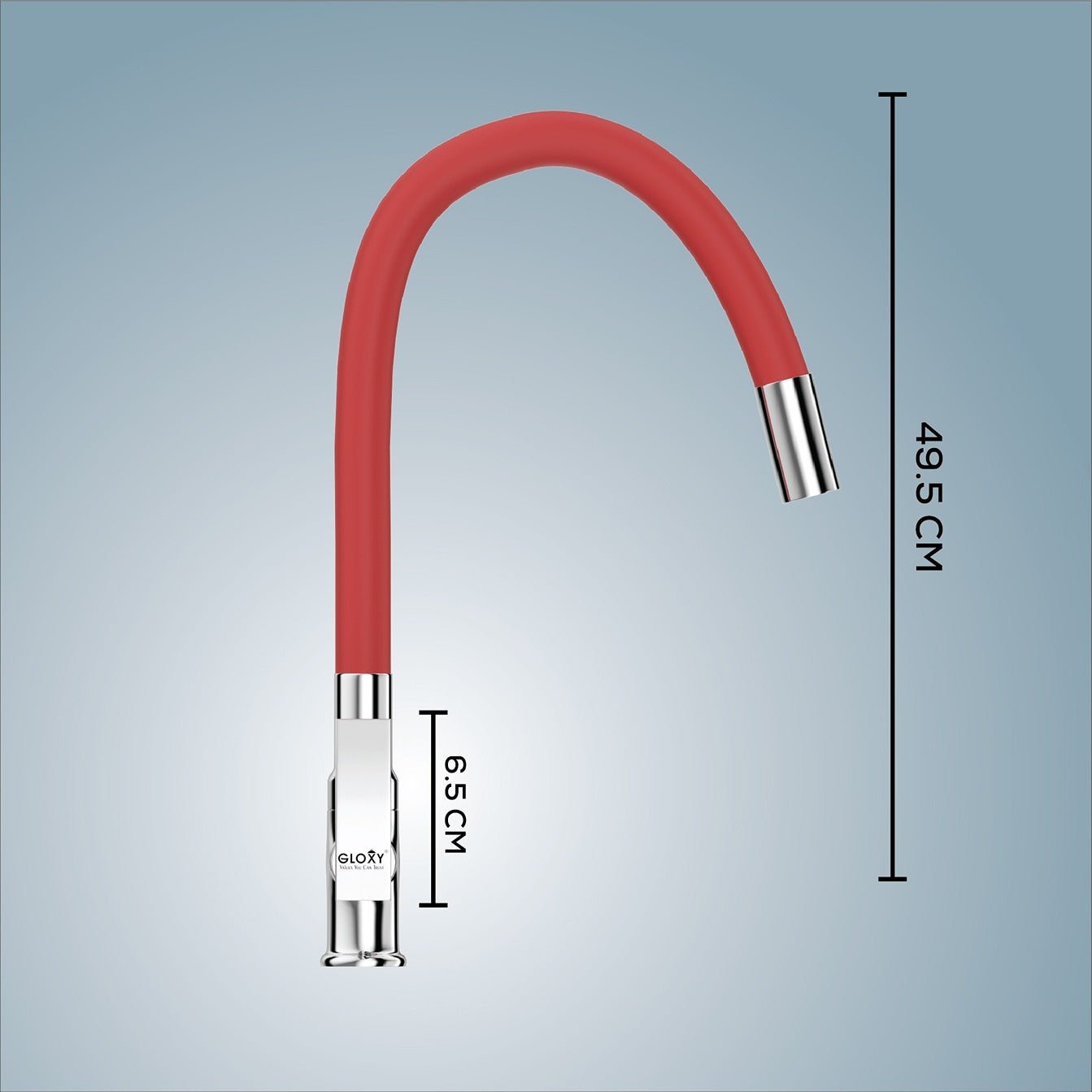 Gloxy Touch Series Singel Flow Brass Deck Mount 360° Flexible Swivel Faucet – Red Finish