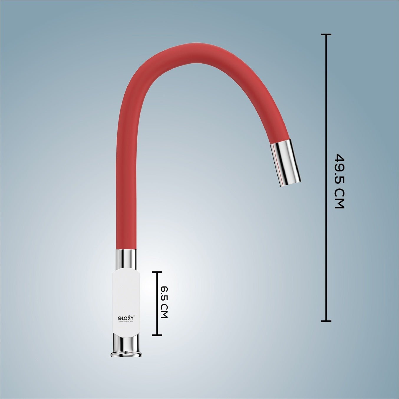 Gloxy Jet+ Series Singel Flow Brass Deck Mount 360° Flexible Swivel Faucet – Red Finish