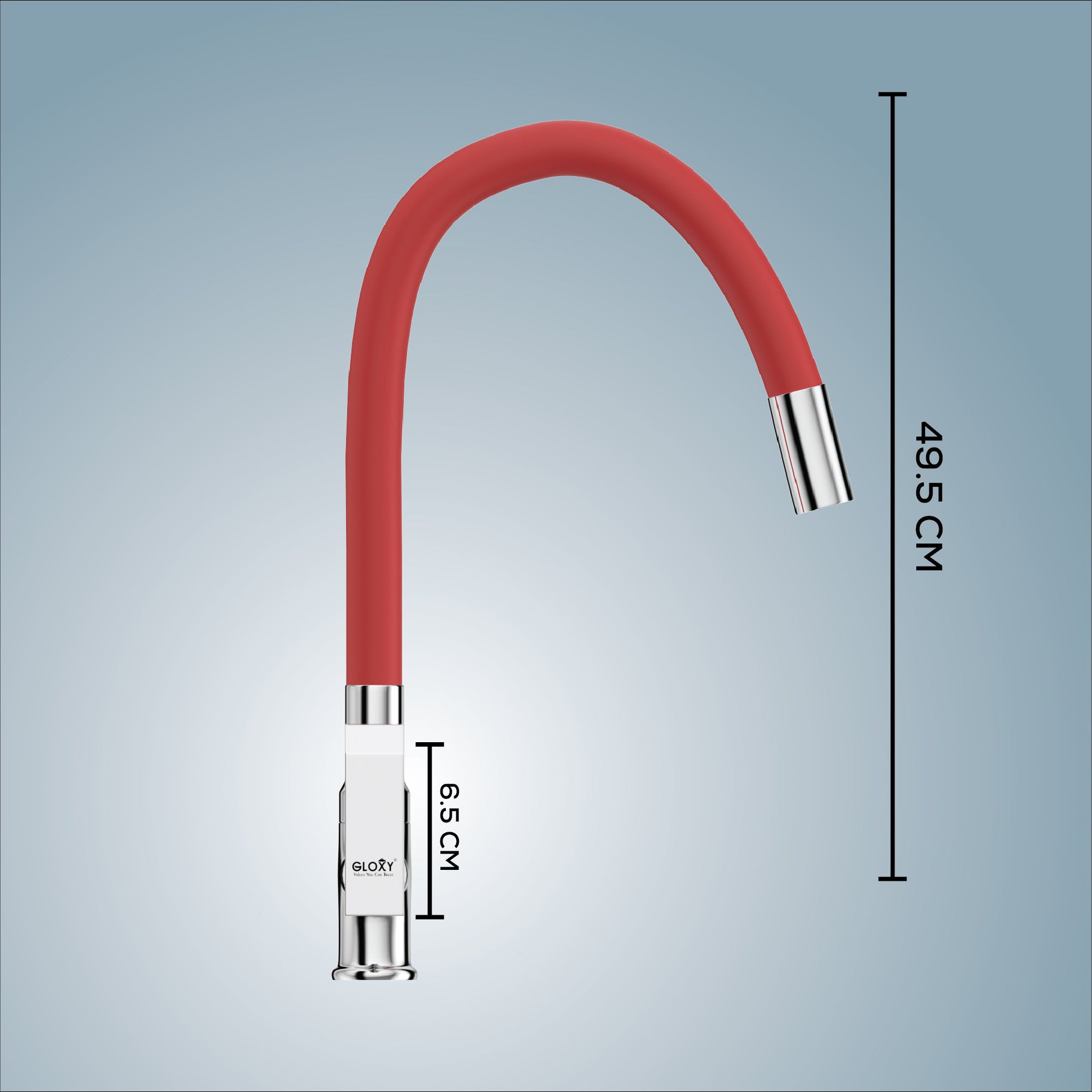 Gloxy Imperial Series Singel Flow Brass Deck Mount 360° Flexible Swivel Faucet – Red Finish