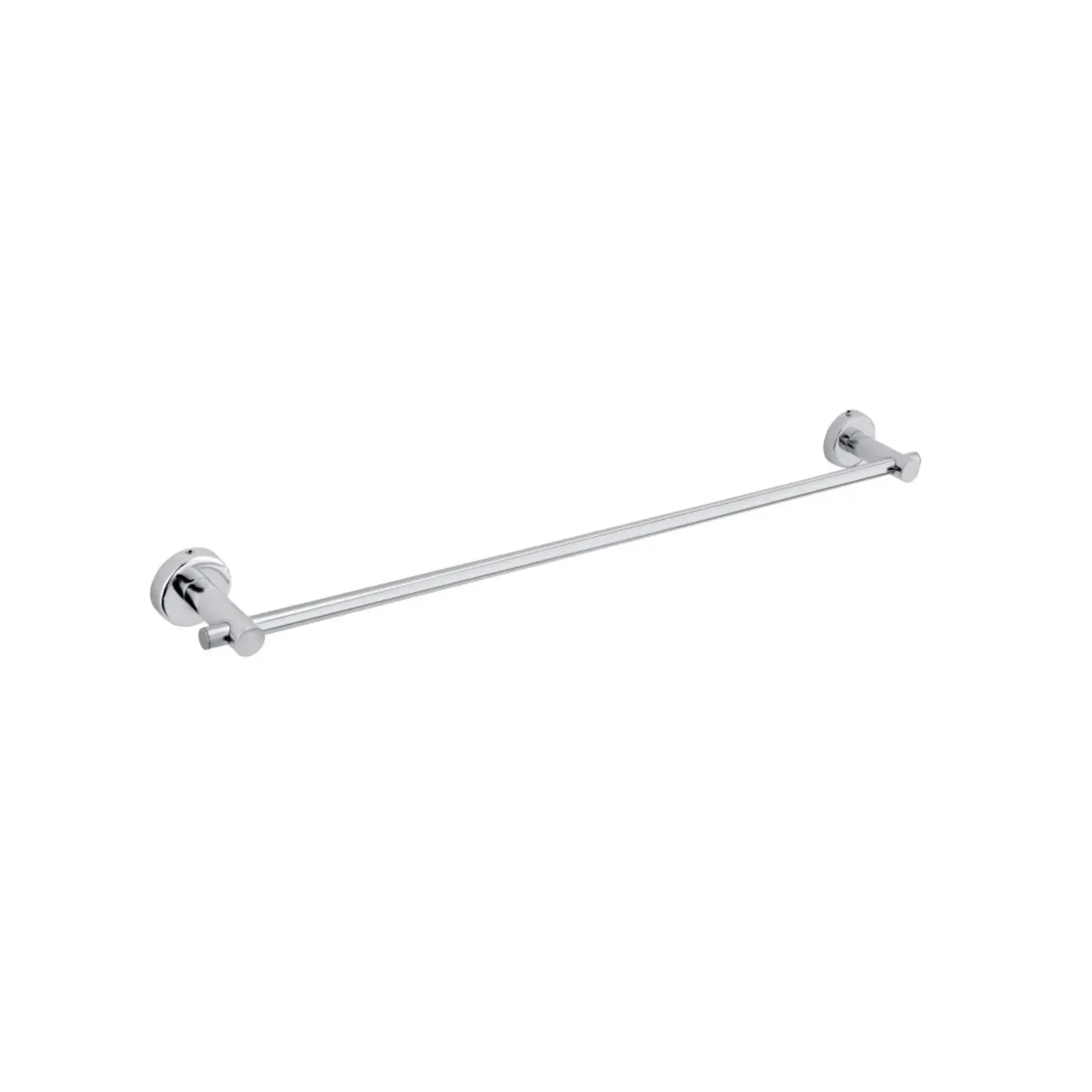 Chrome towel bar on a white background