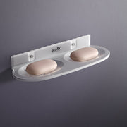 GLOXY® Unbreakable Oval shape Double Soap Dish for Bathroom & Kitchen