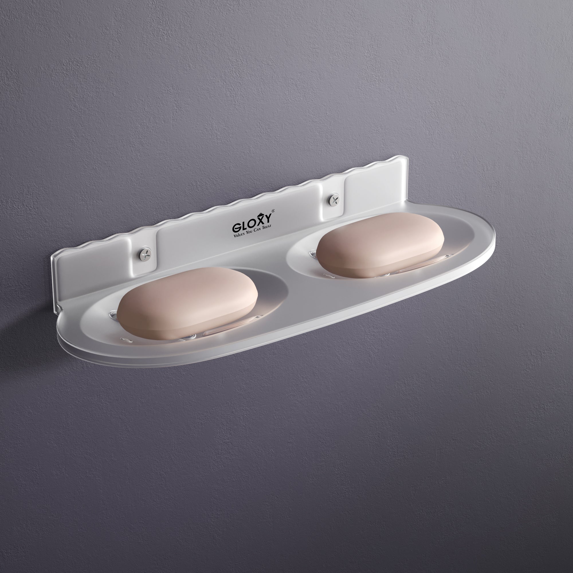 GLOXY® Unbreakable Oval shape Double Soap Dish for Bathroom & Kitchen