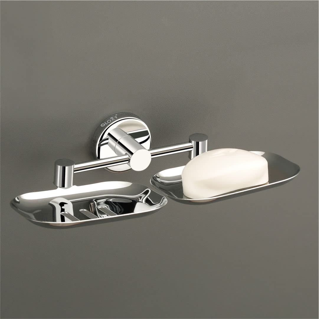 Round Stainless Steel Double Soap Holder for Bathroom