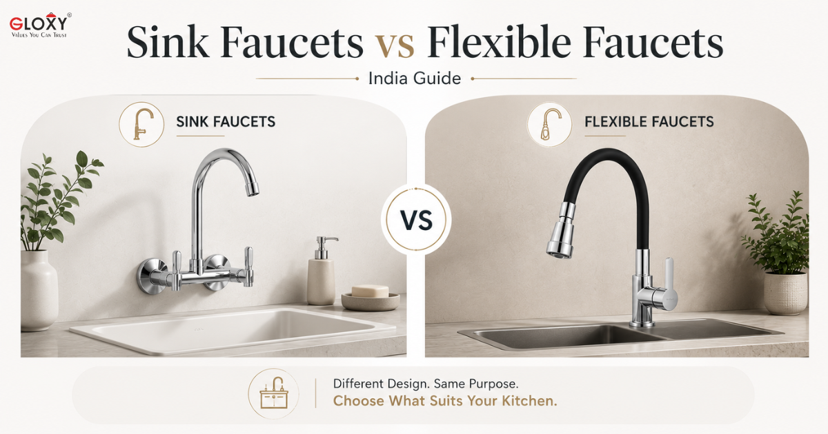 Sink faucets vs flexible faucets comparison for Indian kitchens — Gloxy India Guide
