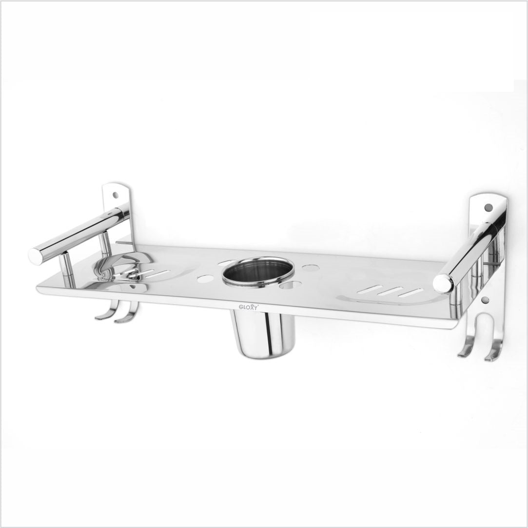 2 in 1 Stainless Steel Bathroom Shelf