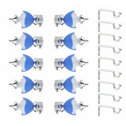 Gloxy Double Colour Stainless Steel & ABS Curtain Rod Finials with Support– Sky Blue 5 Pair