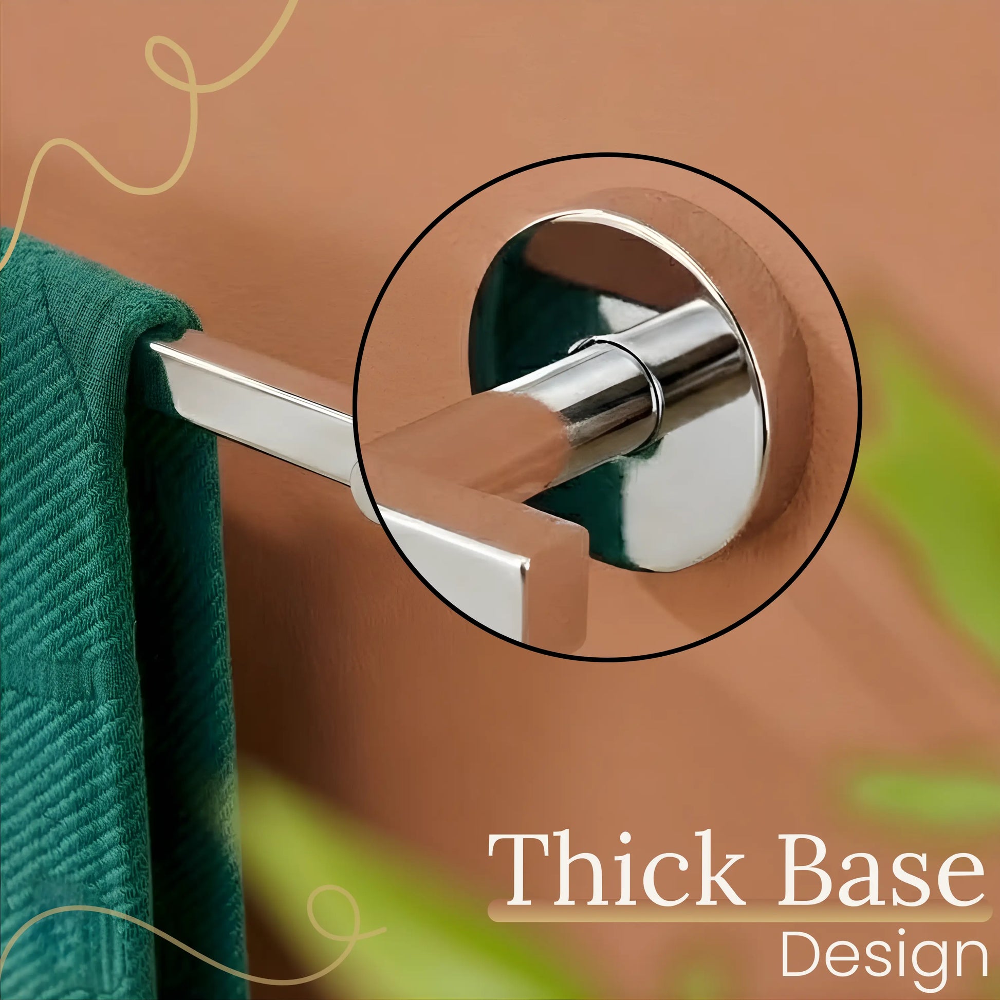 Gloxy SS Towel Rod with silver chrome coating for bathroom -24 Inch