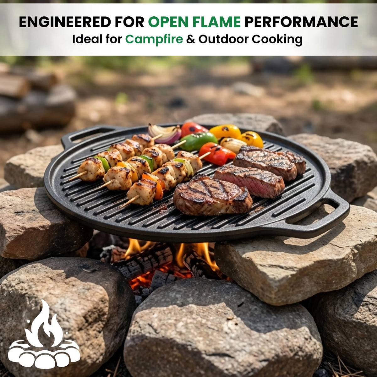 GLOXY Premium Cast Iron 2 in 1 Tawa