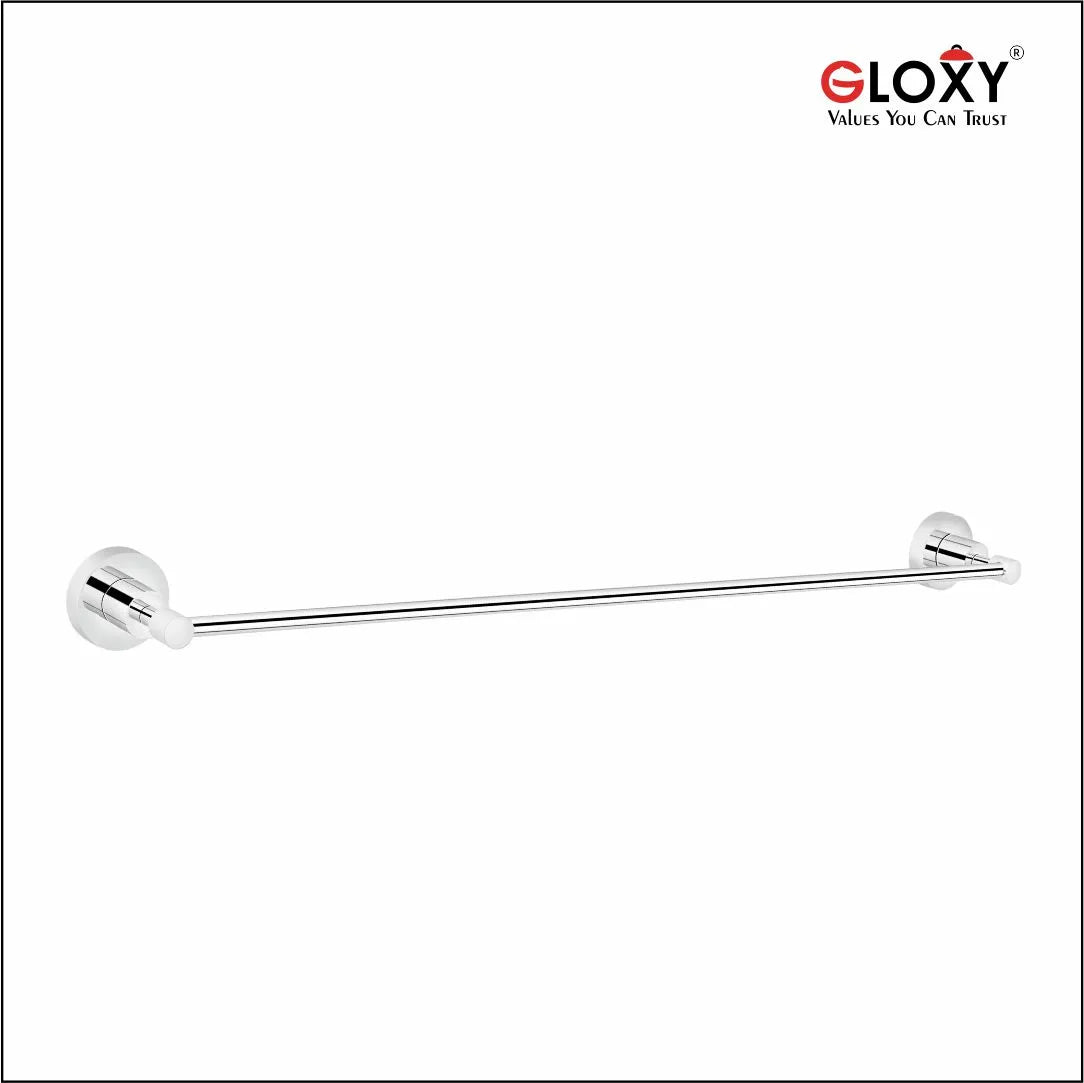 Round Shape Stainless Steel SS304 Towel Rod Holder (60 X 8 X 7 Centimeters, Silver)-by GLOXY®