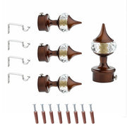 Coffee Single Diamond Aluminium Curtain Bracket with Support