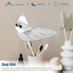Corsa Shape Stainless Steel SS304 Soap Holder (Silver)-by GLOXY®