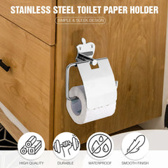 Apple Shape Stainless Steel SS304 Toilet Paper Holder (19 X 7 Centimeters, Silver)-by GLOXY®