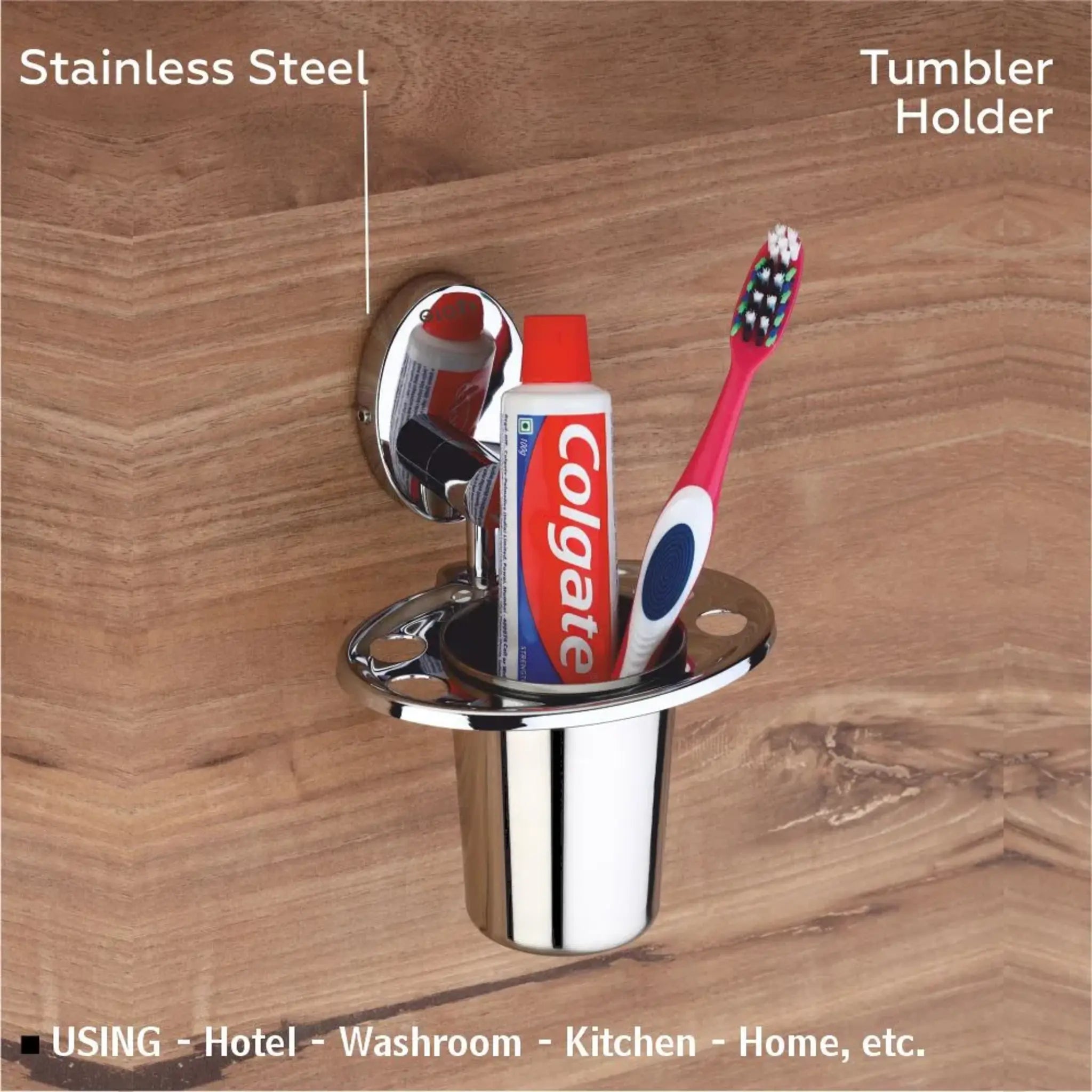 Oval Shape Stainless Steel Toothbrush Holder by GLOXY®