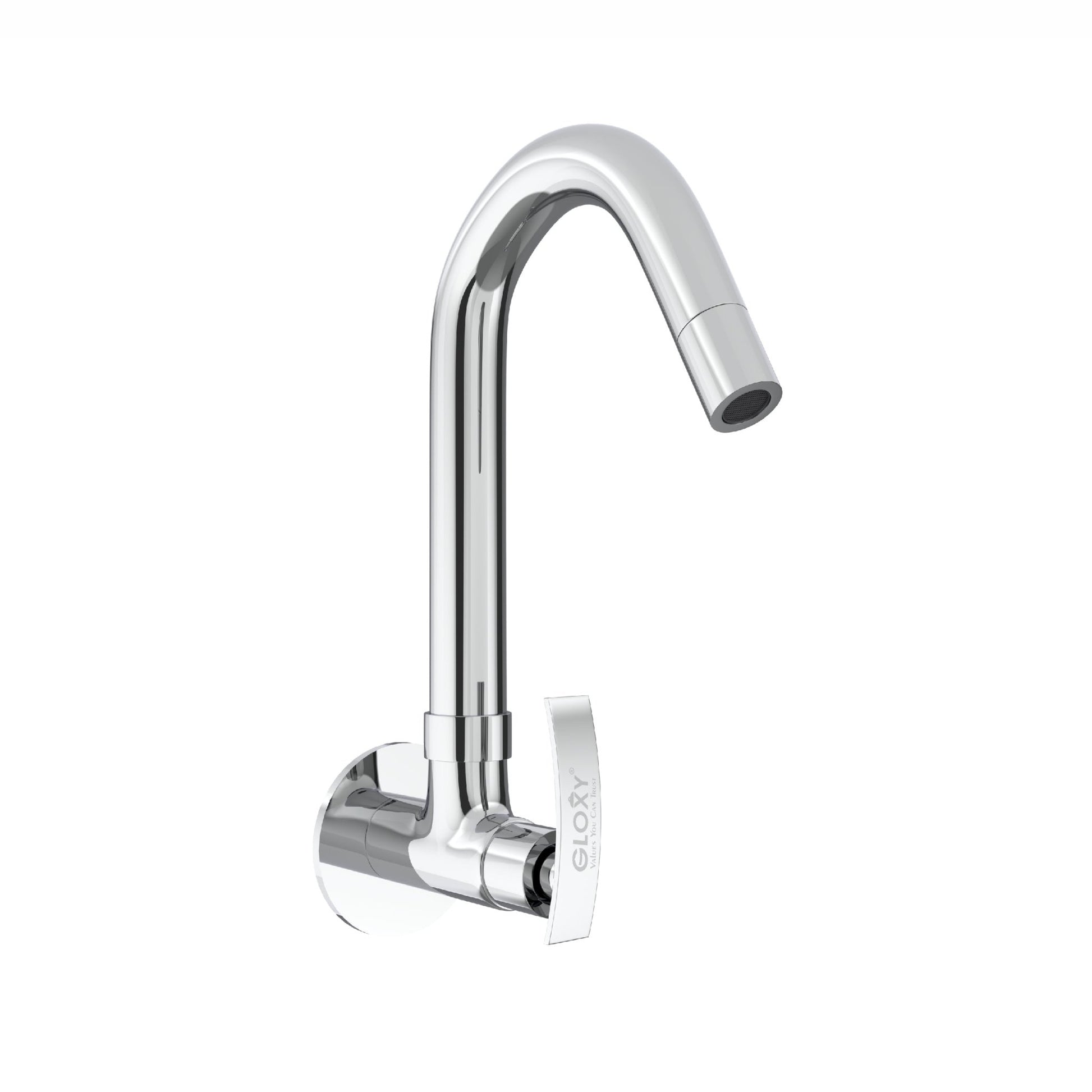 Chrome Finish Deck Mount Brass Swivel Long Spout Tap Faucet
