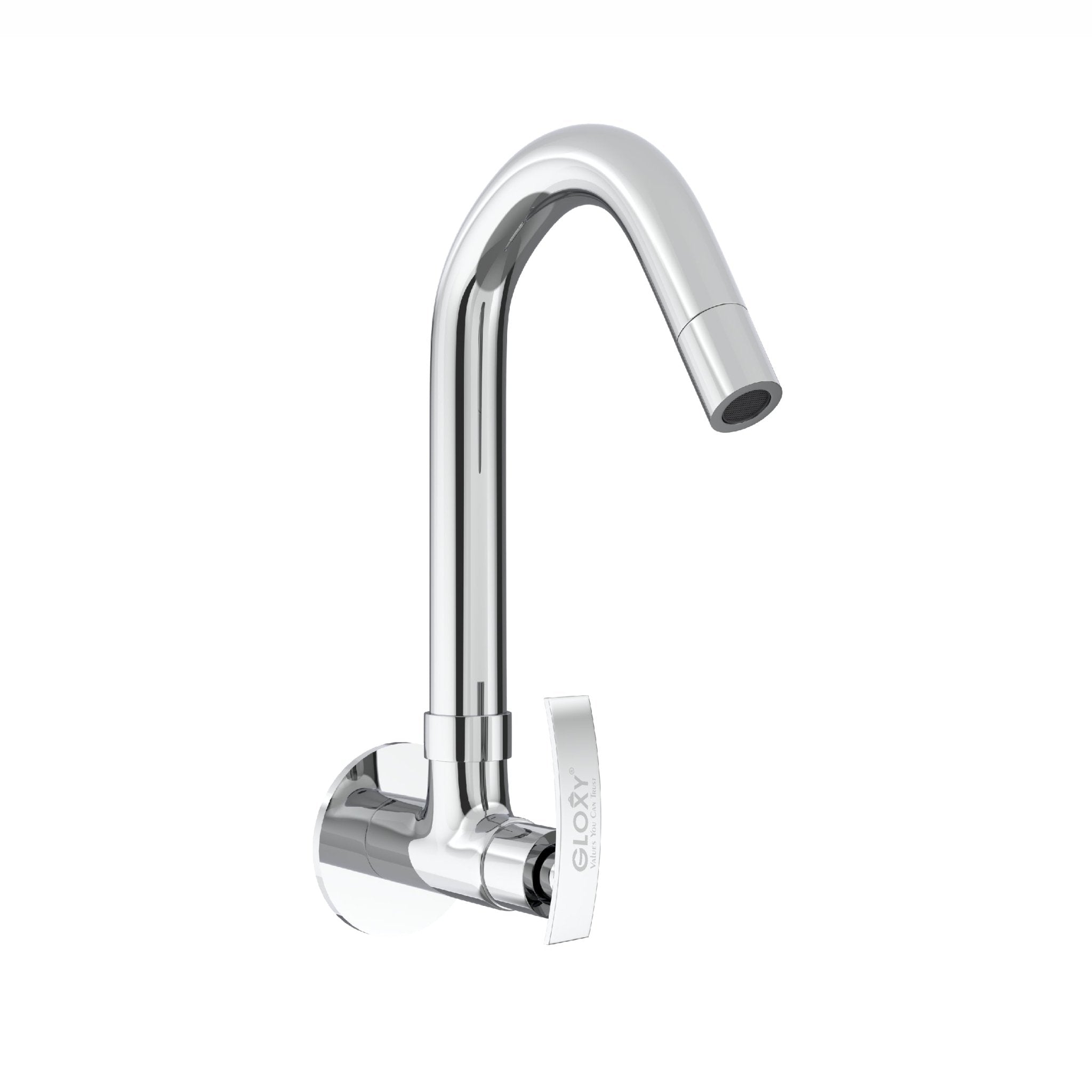 Chrome Finish Deck Mount Brass Swivel Long Spout Tap Faucet